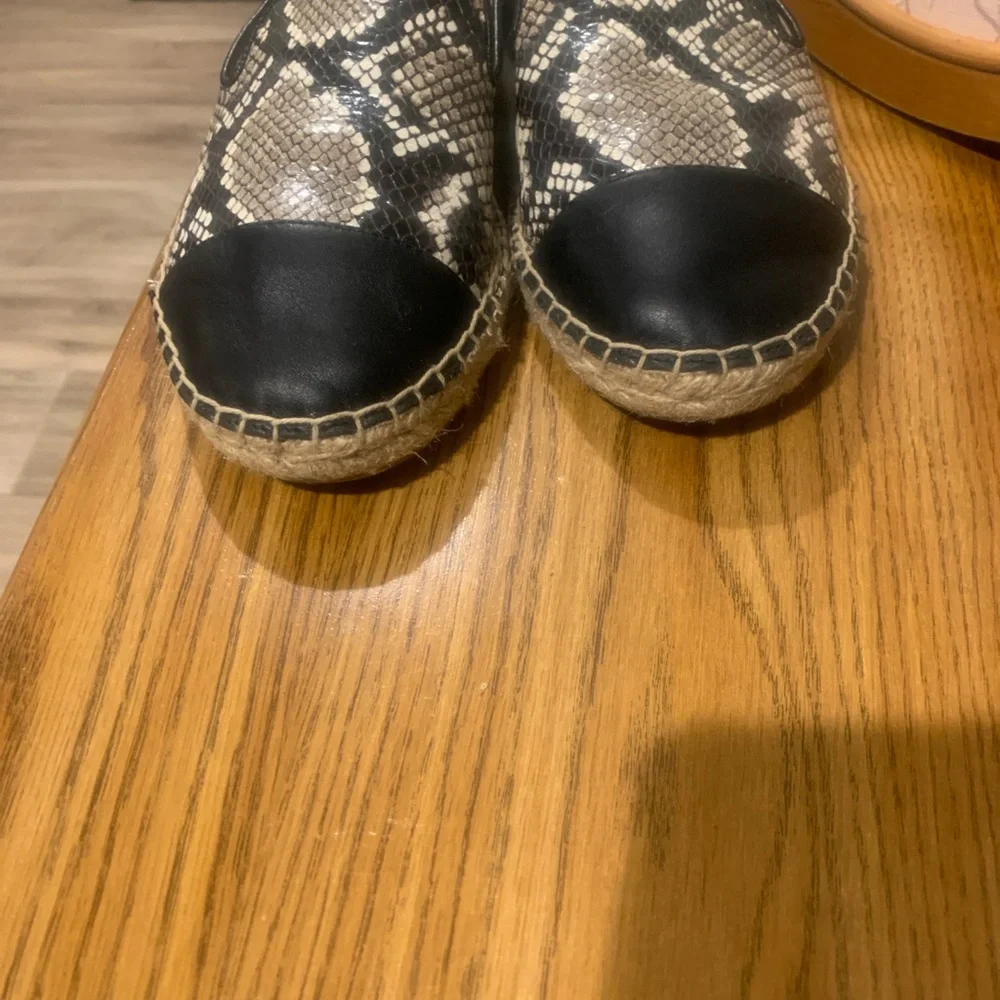 Talbots Black and Cream Espadrille Flats